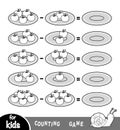 Counting Game for Preschool Children. Educational a mathematical game. Count the number of apples on the plates and write the Royalty Free Stock Photo
