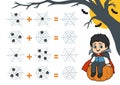 Counting Game for Preschool Children. Halloween characters, vamp