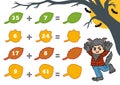 Counting Game for Preschool Children. Halloween characters Royalty Free Stock Photo