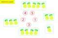 Counting Game for Preschool Children. Mathematics task. How many objects. Learning mathematics, numbers, logic. Royalty Free Stock Photo