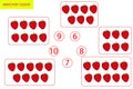 Counting Game for Preschool Children. Mathematics task. How many objects. Learning mathematics, numbers, logic. Royalty Free Stock Photo