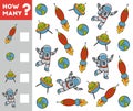 Counting Game for Preschool Children. Space objects