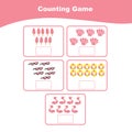 Counting Game for Preschool Children. This worksheet is suitable for educating the early age children on how to count well. Educat Royalty Free Stock Photo