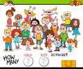 Counting girls and boys educational game Royalty Free Stock Photo