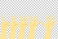 Counting Hand, One to Five at Transparent Effect Background Royalty Free Stock Photo