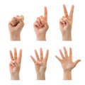 Counting hands (0 to 5) Royalty Free Stock Photo