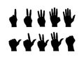 Counting hands from zero to nine on white background Royalty Free Stock Photo