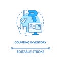 Counting inventory concept icon