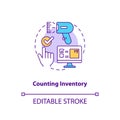 Counting inventory concept icon