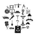 Counting material icons set, simple style Royalty Free Stock Photo