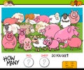 Counting pigs and sheep educational game for kids