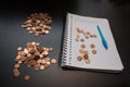 Counting a pile of euro cents Royalty Free Stock Photo