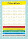 Counting and pinting activity for children. Royalty Free Stock Photo