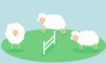 Counting Sheep Jumping Over the Fence. Insomnia. Royalty Free Stock Photo