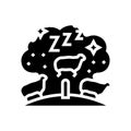 counting sheep sleep night glyph icon vector illustration