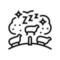 counting sheep sleep night line icon vector illustration Royalty Free Stock Photo