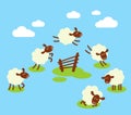 Counting sheep to sleep concept Royalty Free Stock Photo