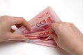 Counting stack RMB cash Royalty Free Stock Photo
