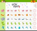 Counting task with cartoon animals