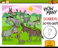 Counting task with donkeys cartoon