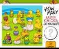 Counting task with easter chicks