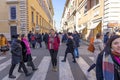 countless people circulating in the commercial area of ??the well-known via del Corso in Rome.