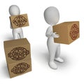 Countries Boxes Mean International Trade Exports Royalty Free Stock Photo