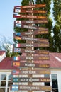 Countries Distance Sign - Patagonia - Argentina Royalty Free Stock Photo