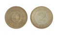 Countries` old coins, year 1985, Yugoslavia Royalty Free Stock Photo