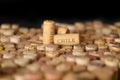 Countries winemakers. Chile`s name on wine corks.