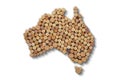 Countries winemakers - maps from wine corks. Map of Australia on