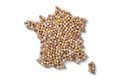 Countries winemakers - maps from wine corks. Map of France