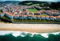 country Aerial seaside biscay basque houses bay ocean beach atlantic view Water Summer Travel Nature City Landscape Sea Room Wave