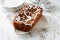 Country apple fritter loaf cake with icing Royalty Free Stock Photo