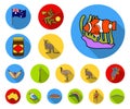 Country Australia flat icons in set collection for design.Travel and attractions vector symbol stock web illustration.