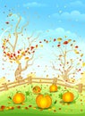 Country autumn illustration