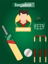 Country Bangladesh Cricket Icons Set