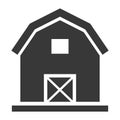 Country barn black icon, farming rustic house