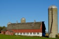 Country Barn with Three Silos Royalty Free Stock Photo