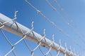 country border with fence and barbed wire, border concept Royalty Free Stock Photo