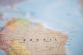 The Country of Brazil on a Colorful and Blurry South America Map Royalty Free Stock Photo