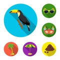 Country Brazil flat icons in set collection for design. Travel and attractions Brazil vector symbol stock web Royalty Free Stock Photo