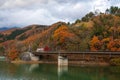 Country bridge over reservoir of Hirose Dam