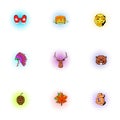 Country Canada icons set, pop-art style Royalty Free Stock Photo