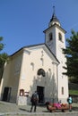 The country without a car:Chamois.Aosta Italy.July 25.2023-The small church