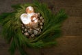 Country Christmas Wreath Table Center Piece Royalty Free Stock Photo