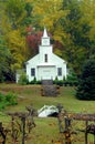 Country Church with Grape Arbor Royalty Free Stock Photo