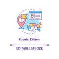 Country citizen concept icon