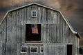 flag in barn hayloft Royalty Free Stock Photo