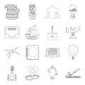 Country, crop, maintenance and other web icon in outline style.Medicine, game, building icons in set collection.